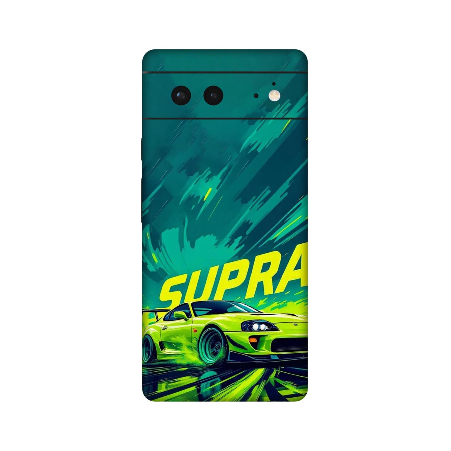 Toyota Supra JDM Sports Car Green Drift Mobile Skin For Google Pixel 6