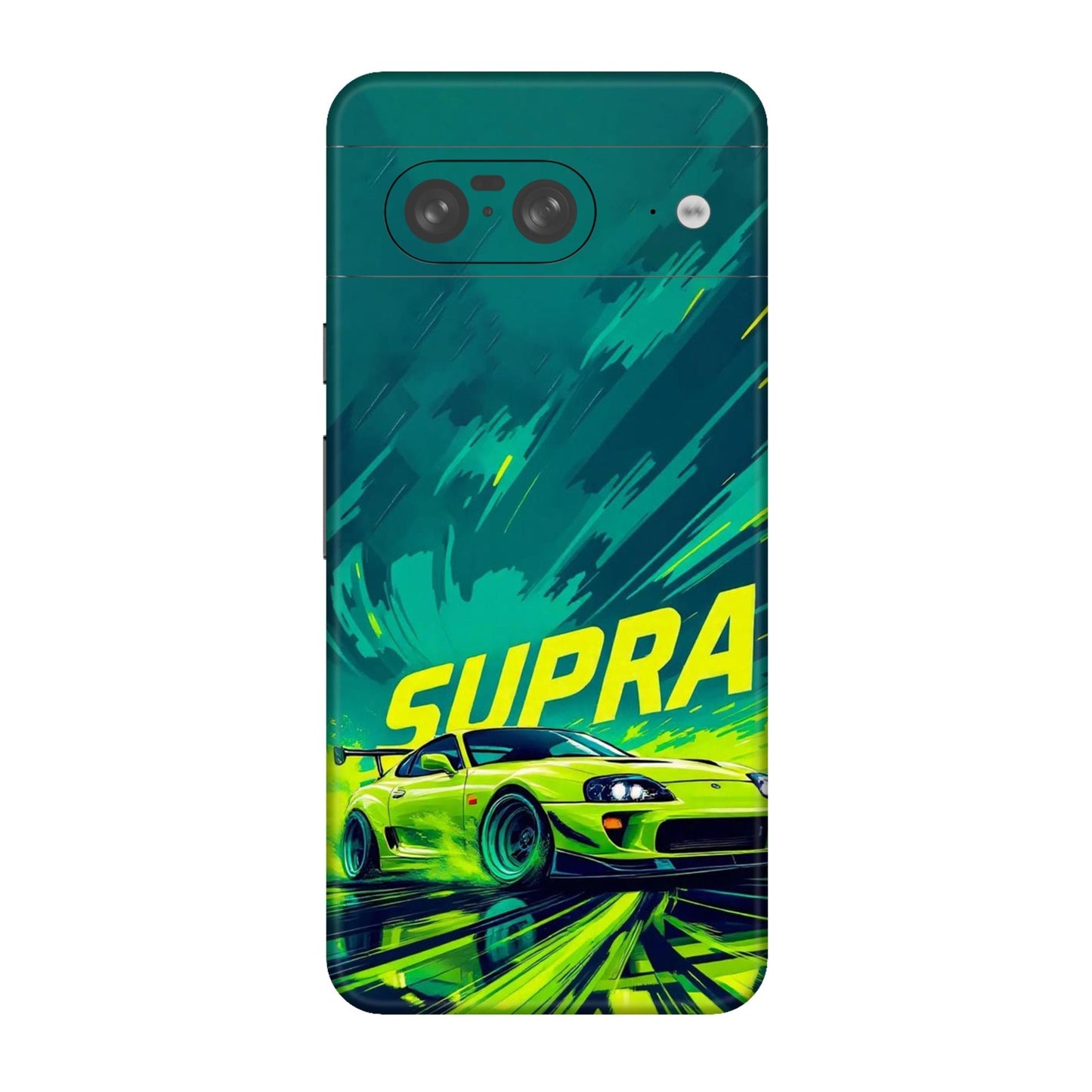 Toyota Supra JDM Sports Car Green Drift Mobile Skin For Google Pixel 8