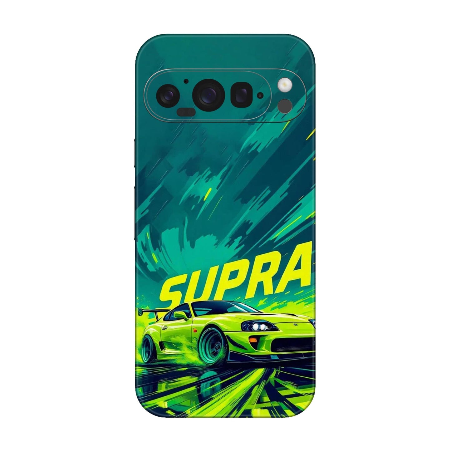 Toyota Supra JDM Sports Car Green Drift Mobile Skin For Google Pixel 9 Pro