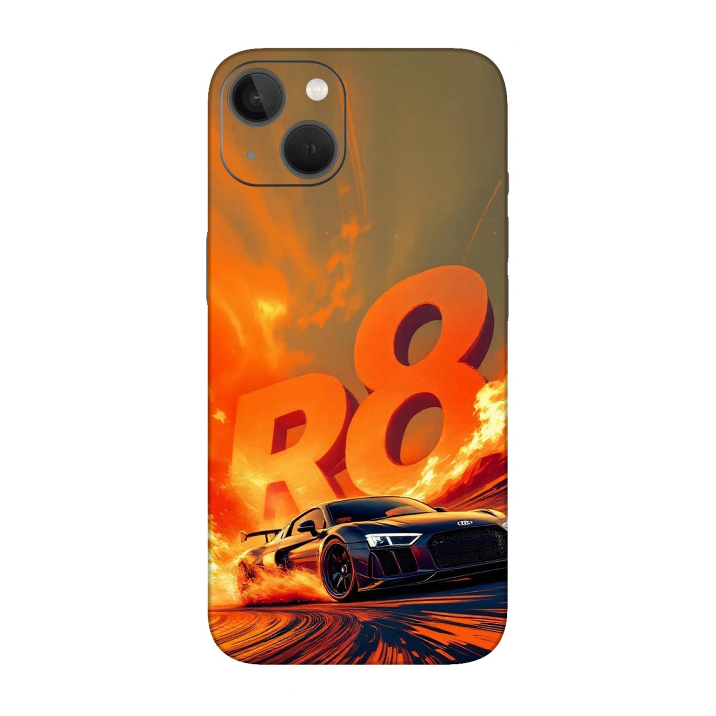 Audi R8 Supercar Fire Flame Design Mobile Skin For iPhone 13