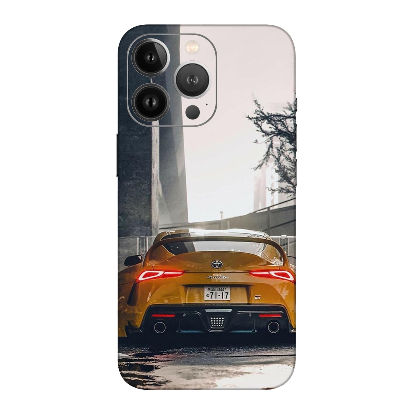 Toyota Supra GR Sports Car Yellow Edition Mobile Skin For iPhone 13 Pro Max