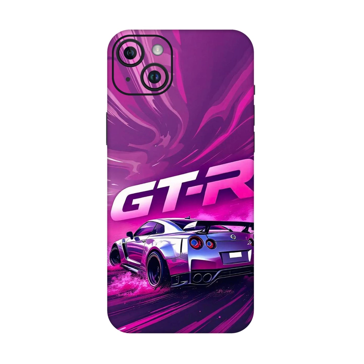 Nissan GT-R Supercar Drift Purple Design Mobile Skin For iPhone 14 Plus