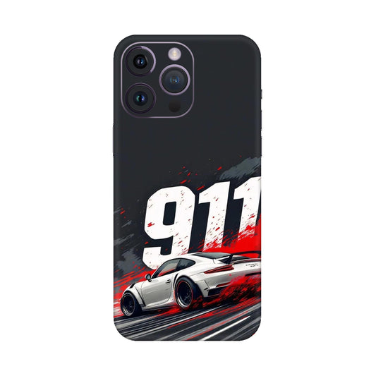 911 Drift Flash Crimson Mobile Skin For iPhone 14 Pro