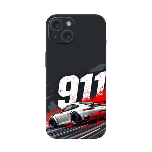 911 Drift Flash Crimson Mobile Skin For iPhone 15