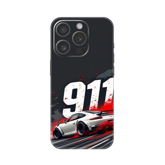 911 Drift Flash Crimson Mobile Skin For iPhone 15 Pro