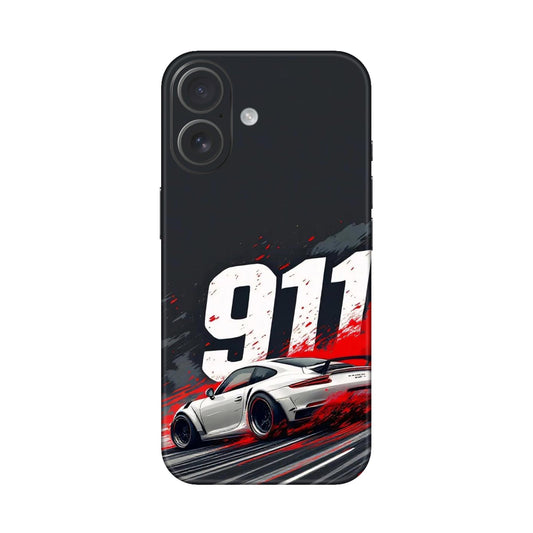 911 Drift Flash Crimson Mobile Skin For iPhone 16