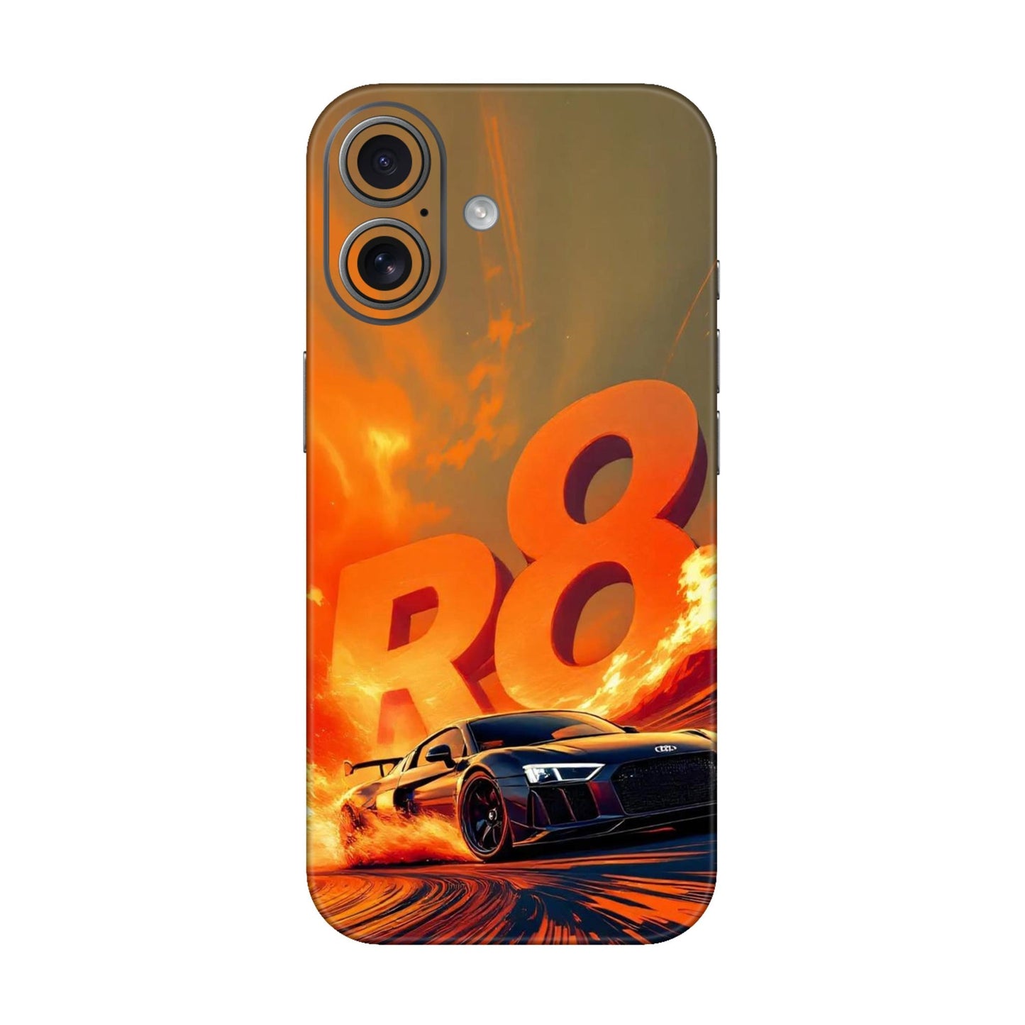 Audi R8 Supercar Fire Flame Design Mobile Skin For iPhone 17