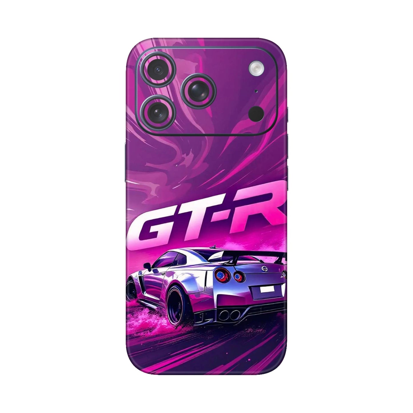 Nissan GT-R Supercar Drift Purple Design Mobile Skin For iPhone 17 Pro