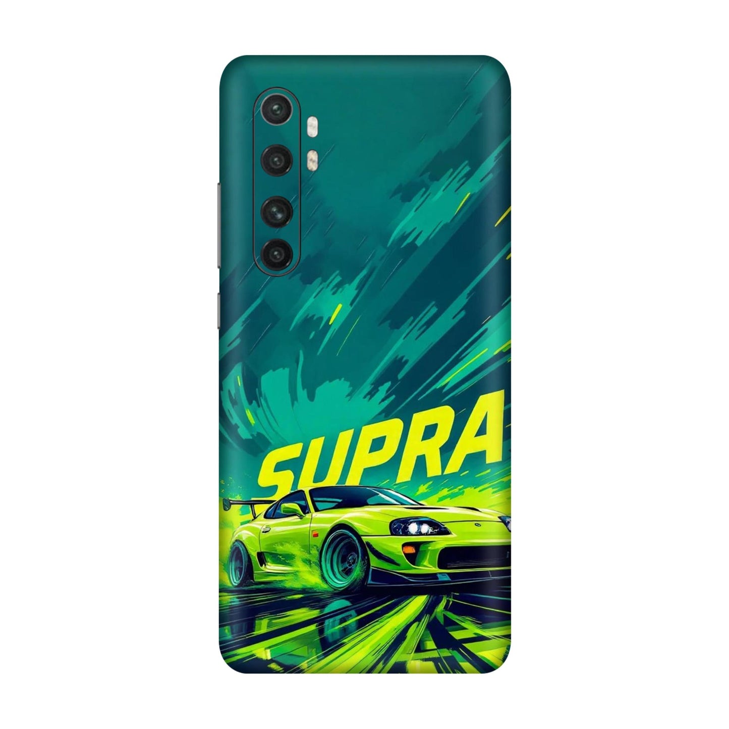 Toyota Supra JDM Sports Car Green Drift Mobile Skin For Mi Note 10 Lite