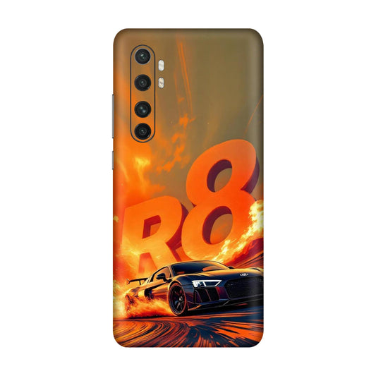 Audi R8 Supercar Fire Flame Design Mobile Skin For Mi Note 10 Lite