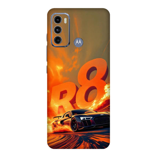 Audi R8 Supercar Fire Flame Design Mobile Skin For Motorola G40 Fusion