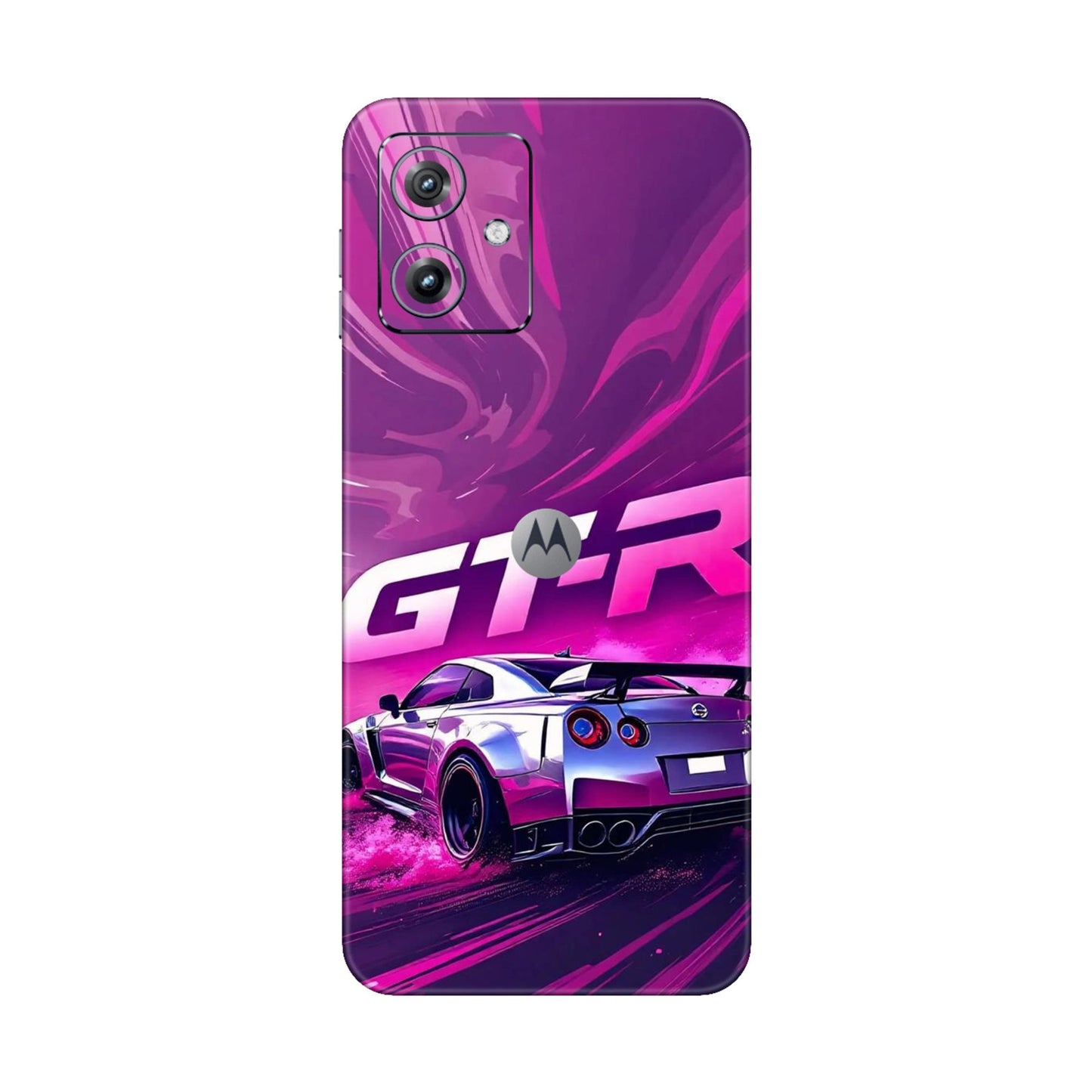 Nissan GT-R Supercar Drift Purple Design Mobile Skin For Motorola G54 5G