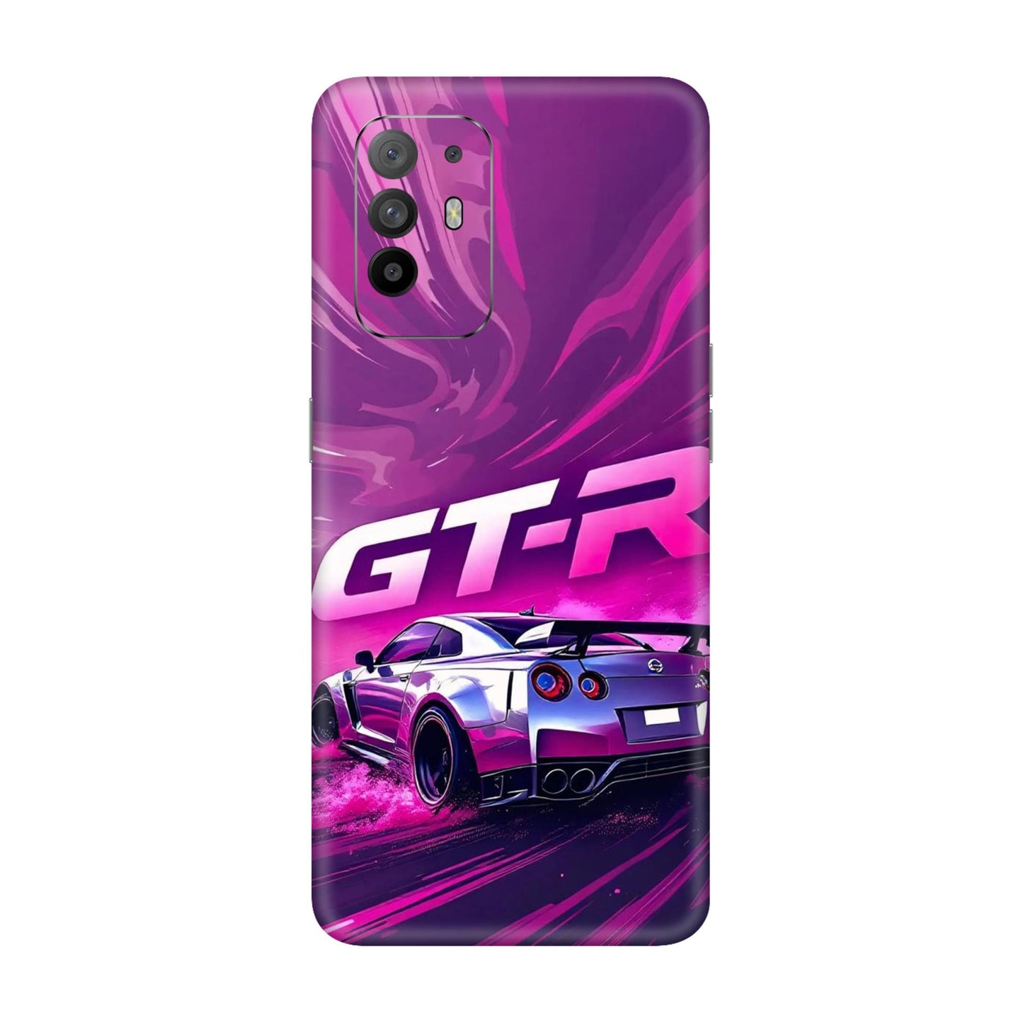 Nissan GT-R Supercar Drift Purple Design Mobile Skin For Oppo F19 Pro Plus