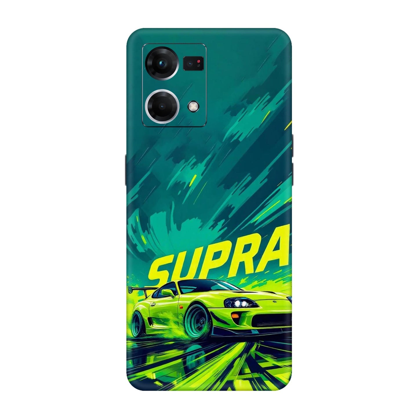 Toyota Supra JDM Sports Car Green Drift Mobile Skin For Oppo F21s Pro