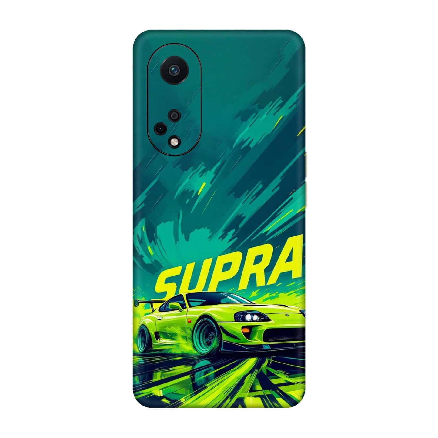 Toyota Supra JDM Sports Car Green Drift Mobile Skin For Oppo F23 5G