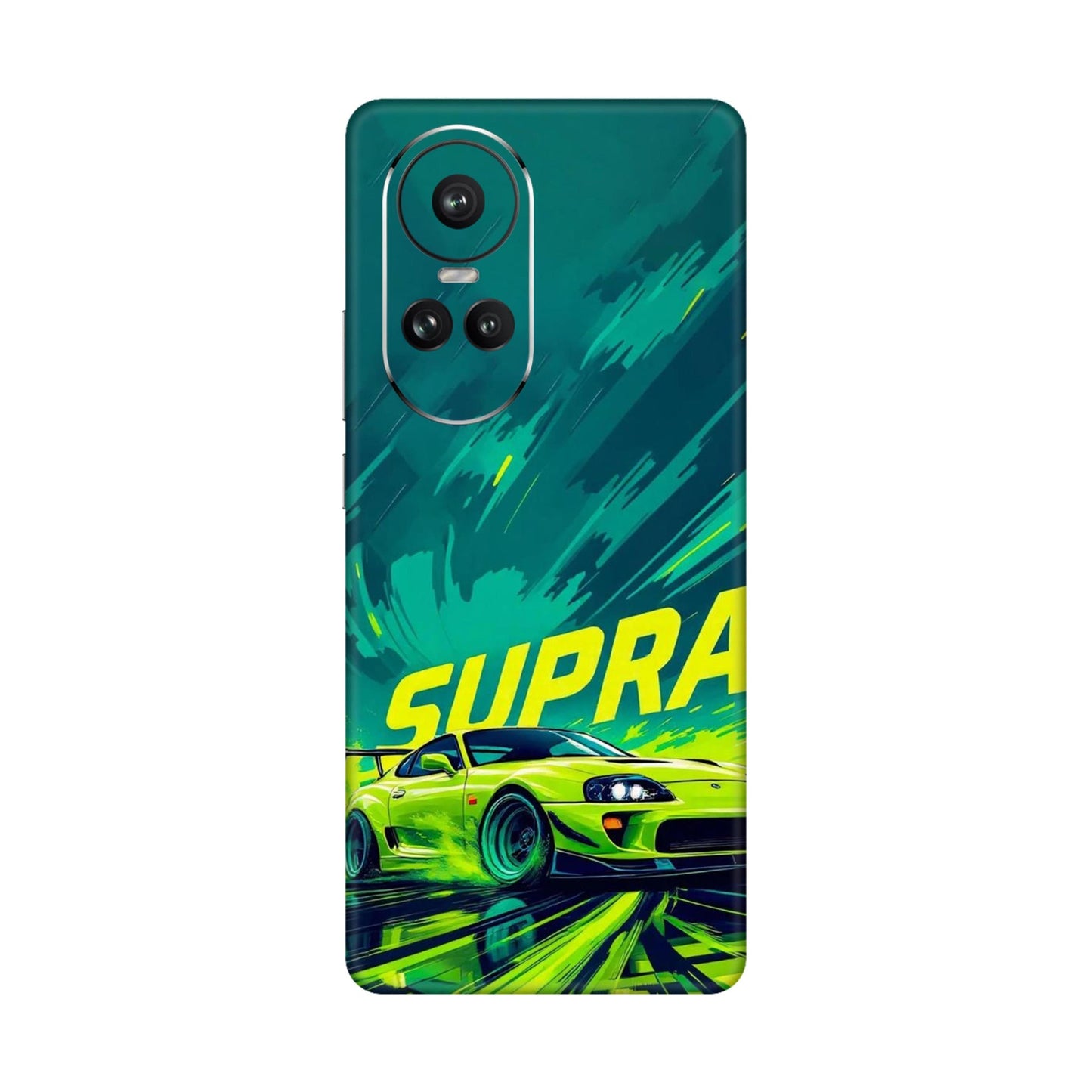 Toyota Supra JDM Sports Car Green Drift Mobile Skin For Oppo Reno 10 5g