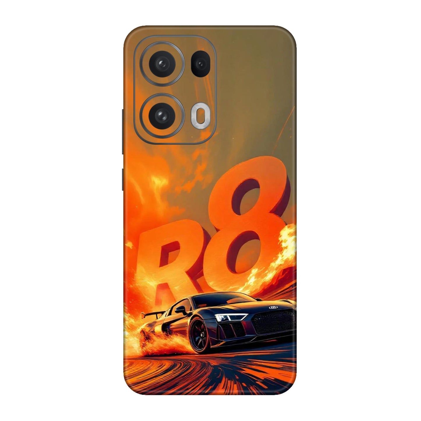 Audi R8 Supercar Fire Flame Design Mobile Skin For Oppo Reno 13 Pro 5g