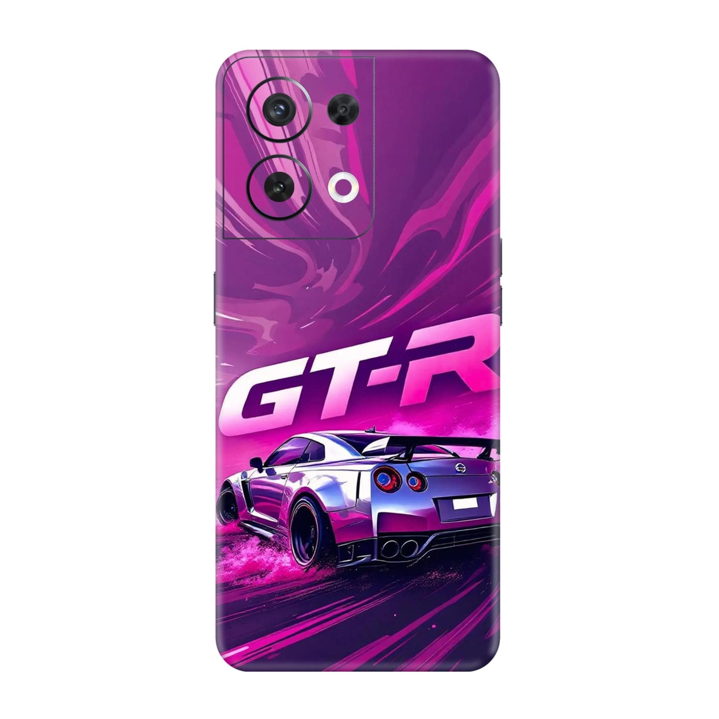 Nissan GT-R Supercar Drift Purple Design Mobile Skin For Oppo Reno 8 5g