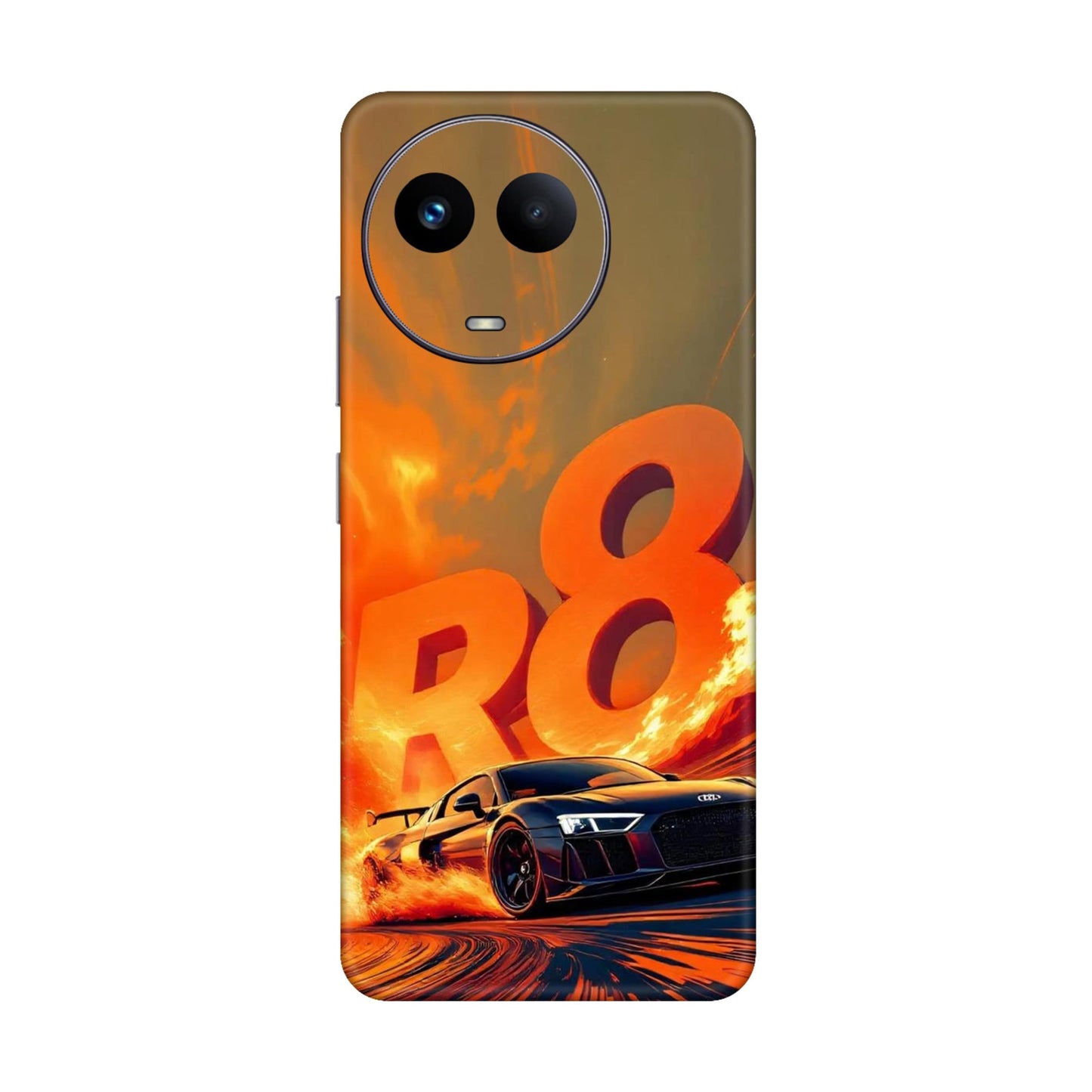 Audi R8 Supercar Fire Flame Design Mobile Skin For Realme 11 5g