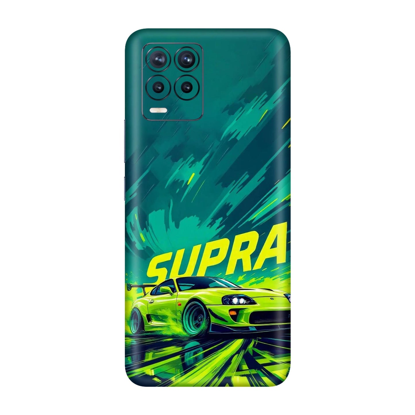 Toyota Supra JDM Sports Car Green Drift Mobile Skin For Realme 8 Pro