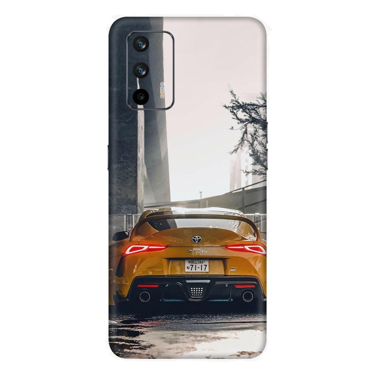 Toyota Supra GR Sports Car Yellow Edition Mobile Skin For Realme GT 5g