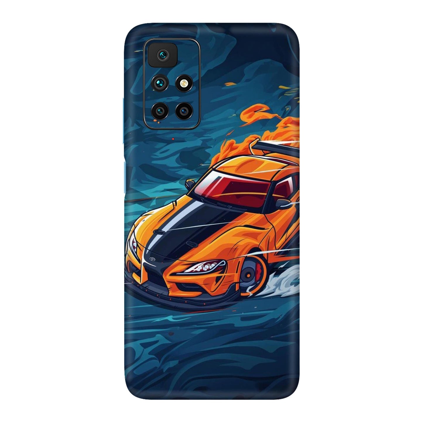 Blazing Orange Supra Mobile Skin For Redmi 10 Prime