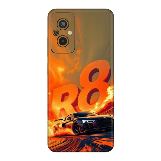 Audi R8 Supercar Fire Flame Design Mobile Skin For Redmi 11 Prime