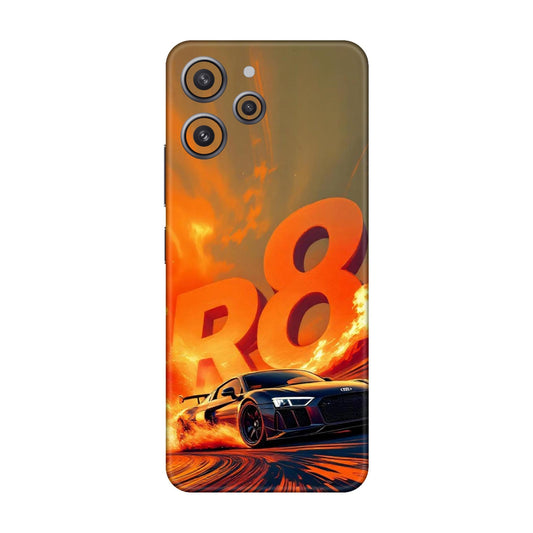 Audi R8 Supercar Fire Flame Design Mobile Skin For Redmi 12 4G