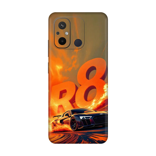 Audi R8 Supercar Fire Flame Design Mobile Skin For Redmi 12C