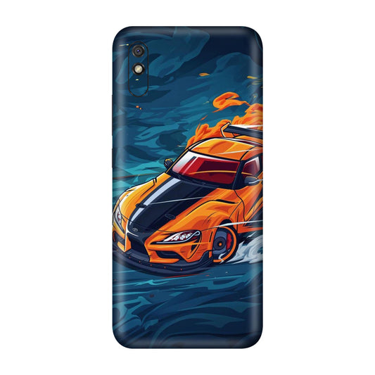 Blazing Orange Supra Mobile Skin For Redmi 9A