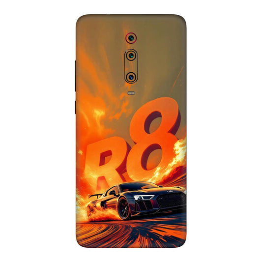 Audi R8 Supercar Fire Flame Design Mobile Skin For Redmi K20