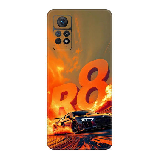 Audi R8 Supercar Fire Flame Design Mobile Skin For Redmi Note 11 Pro