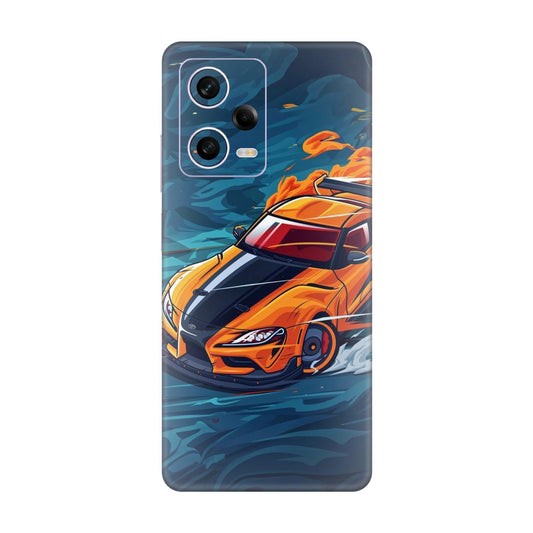 Blazing Orange Supra Mobile Skin For Redmi Note 12 Pro 5g