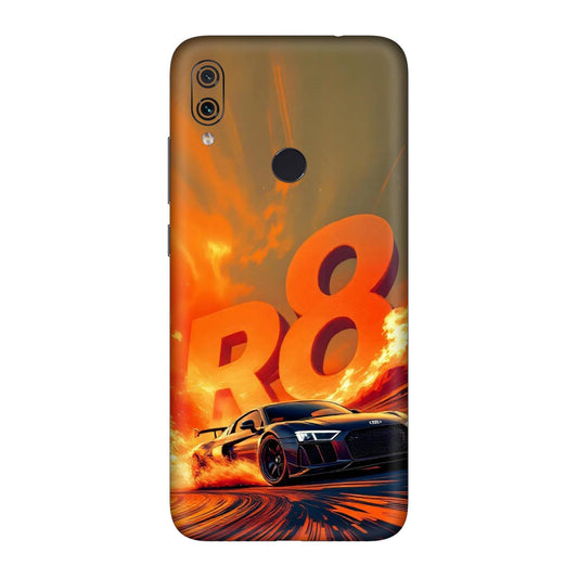 Audi R8 Supercar Fire Flame Design Mobile Skin For Redmi Note 7 Pro