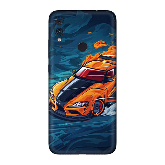 Blazing Orange Supra Mobile Skin For Redmi Note 7 Pro