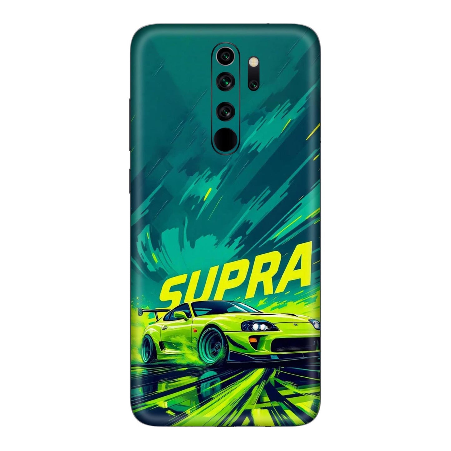Toyota Supra JDM Sports Car Green Drift Mobile Skin For Redmi Note 8 Pro