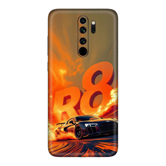 Audi R8 Supercar Fire Flame Design Mobile Skin For Redmi Note 8 Pro
