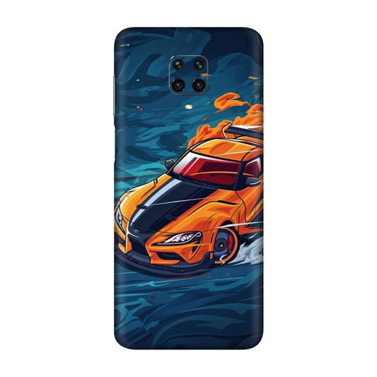 Blazing Orange Supra Mobile Skin For Redmi Note 9 Pro Max