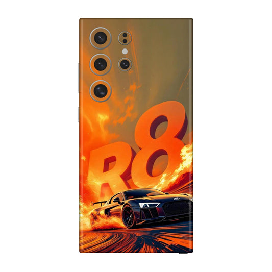Audi R8 Supercar Fire Flame Design Mobile Skin For Samsung Galaxy S24 Ultra 5g