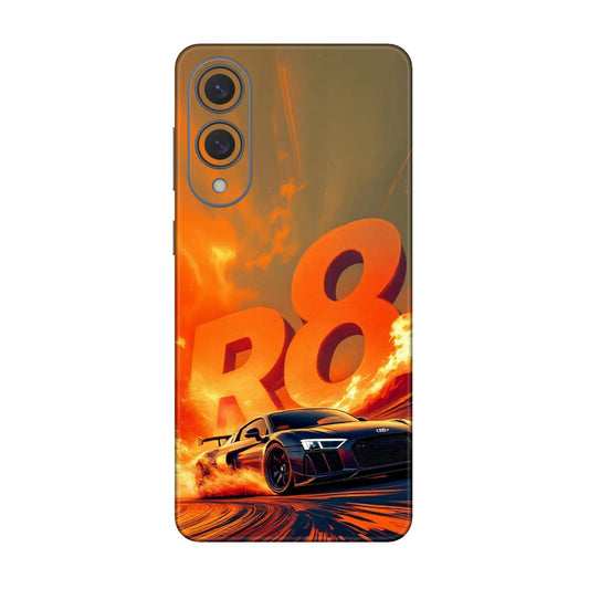 Audi R8 Supercar Fire Flame Design Mobile Skin For Samsung Galaxy S25 Edge 5g