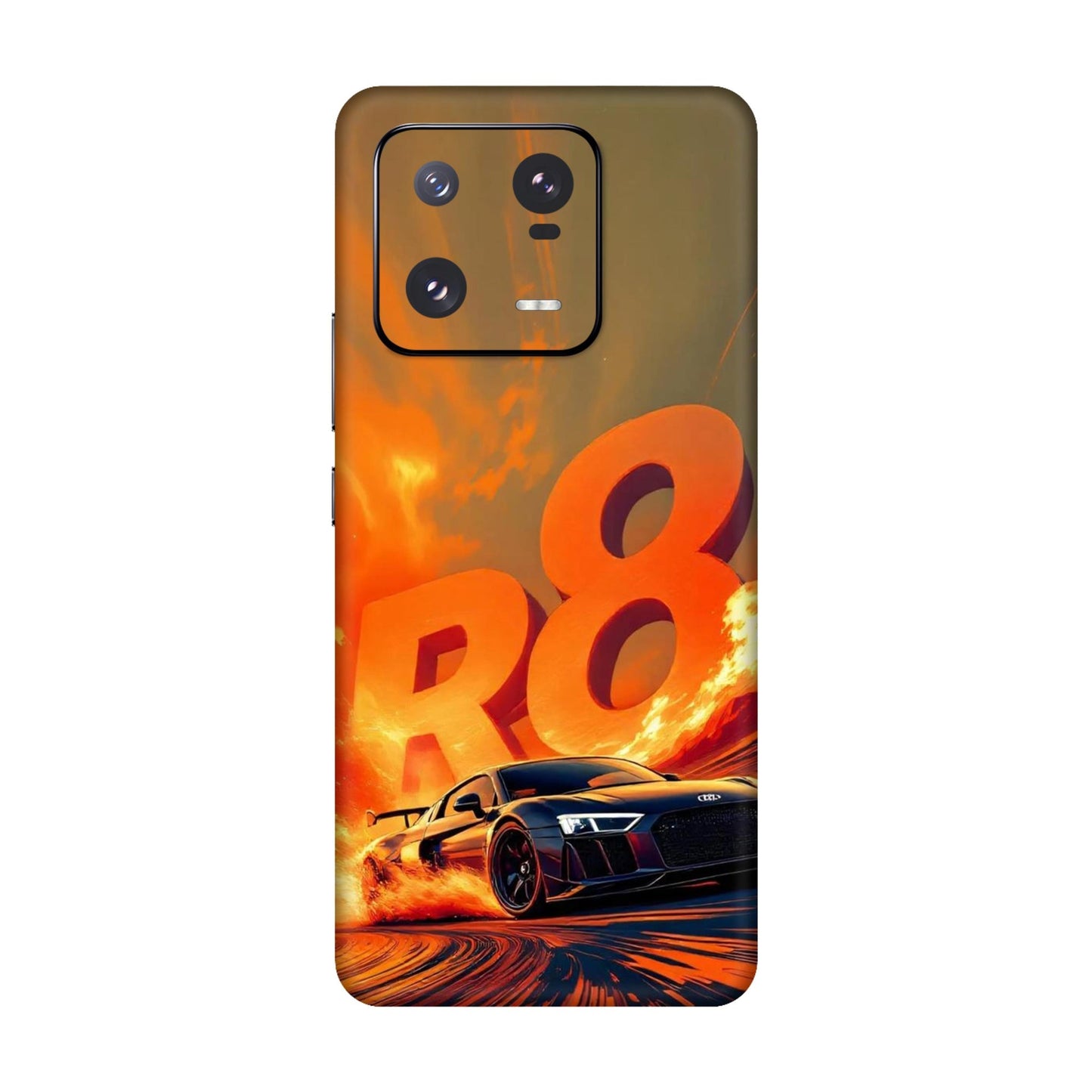 Audi R8 Supercar Fire Flame Design Mobile Skin For Xiaomi 13 Pro 5g