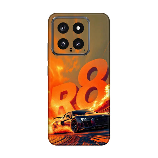 Audi R8 Supercar Fire Flame Design Mobile Skin For Xiaomi 14 5g