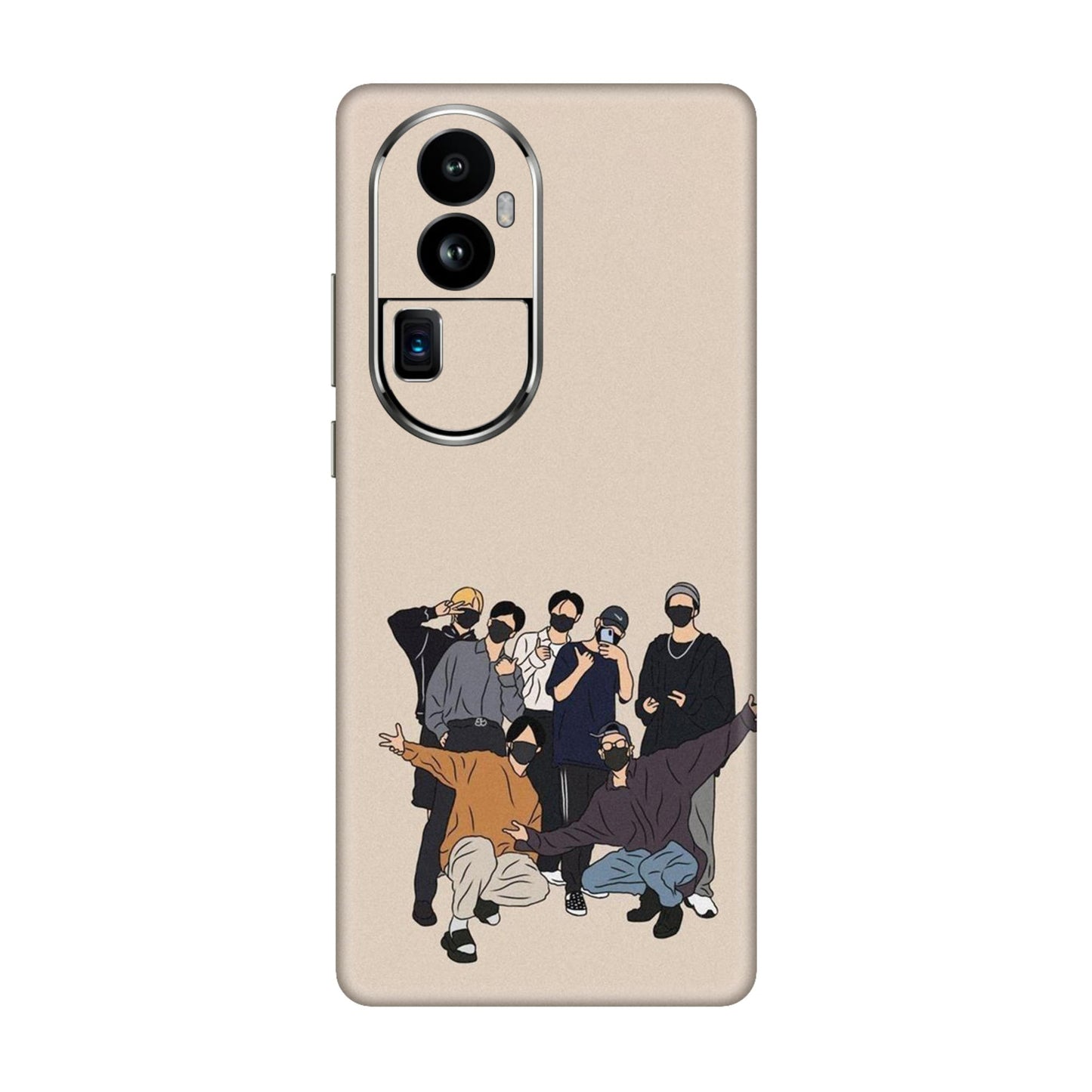 Minimalist Masked Crew Mobile Skin For Oppo Reno 10 Pro Plus 5g