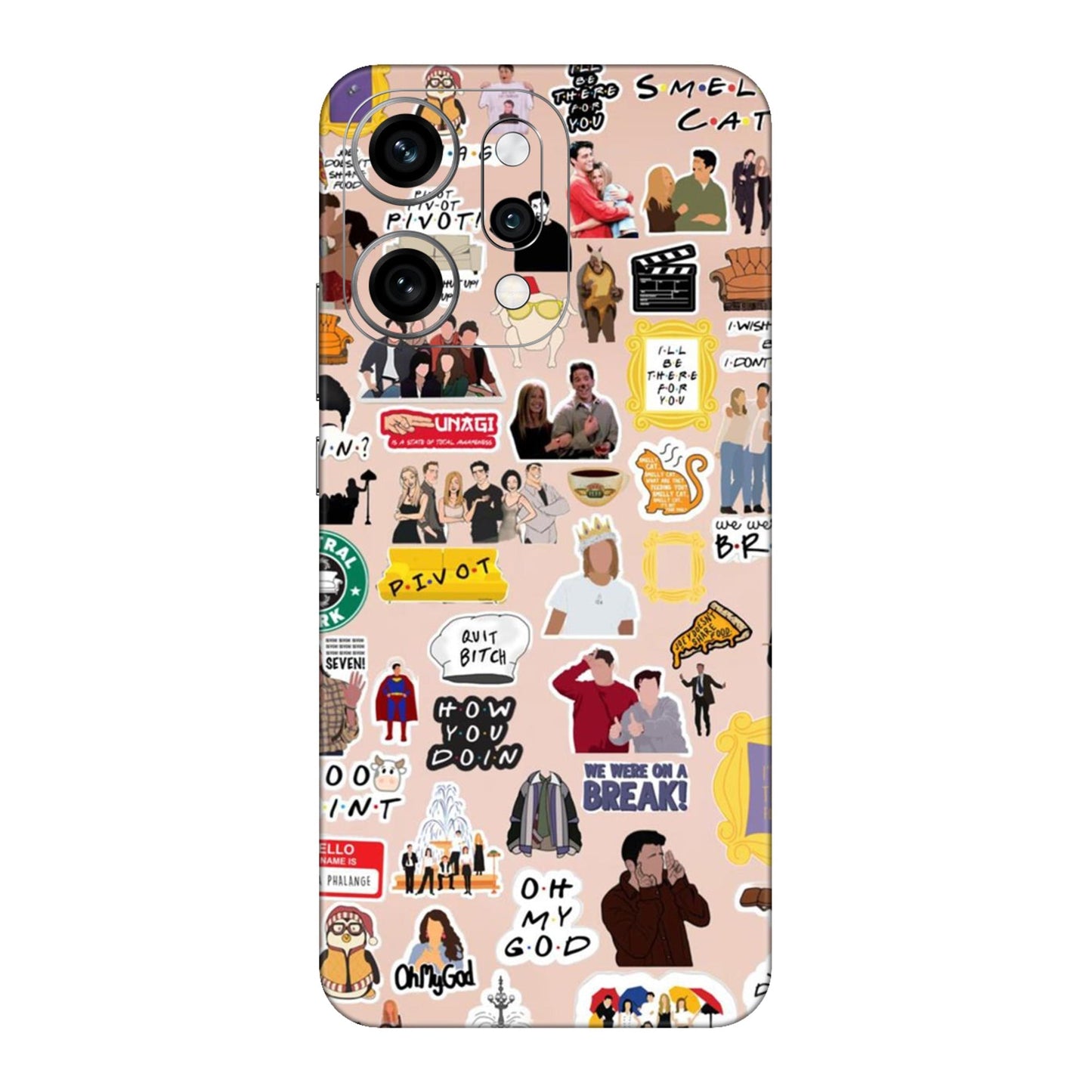 Ultimate Friends Sticker Bomb Mobile Skin For Oppo Reno 14 Pro 5g
