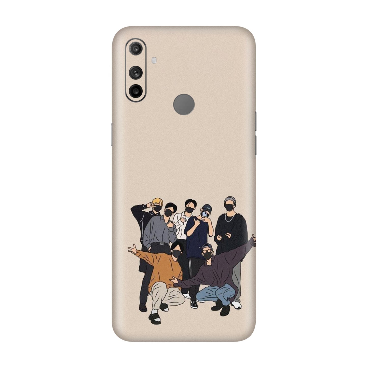 Minimalist Masked Crew Mobile Skin For Realme Narzo 10A