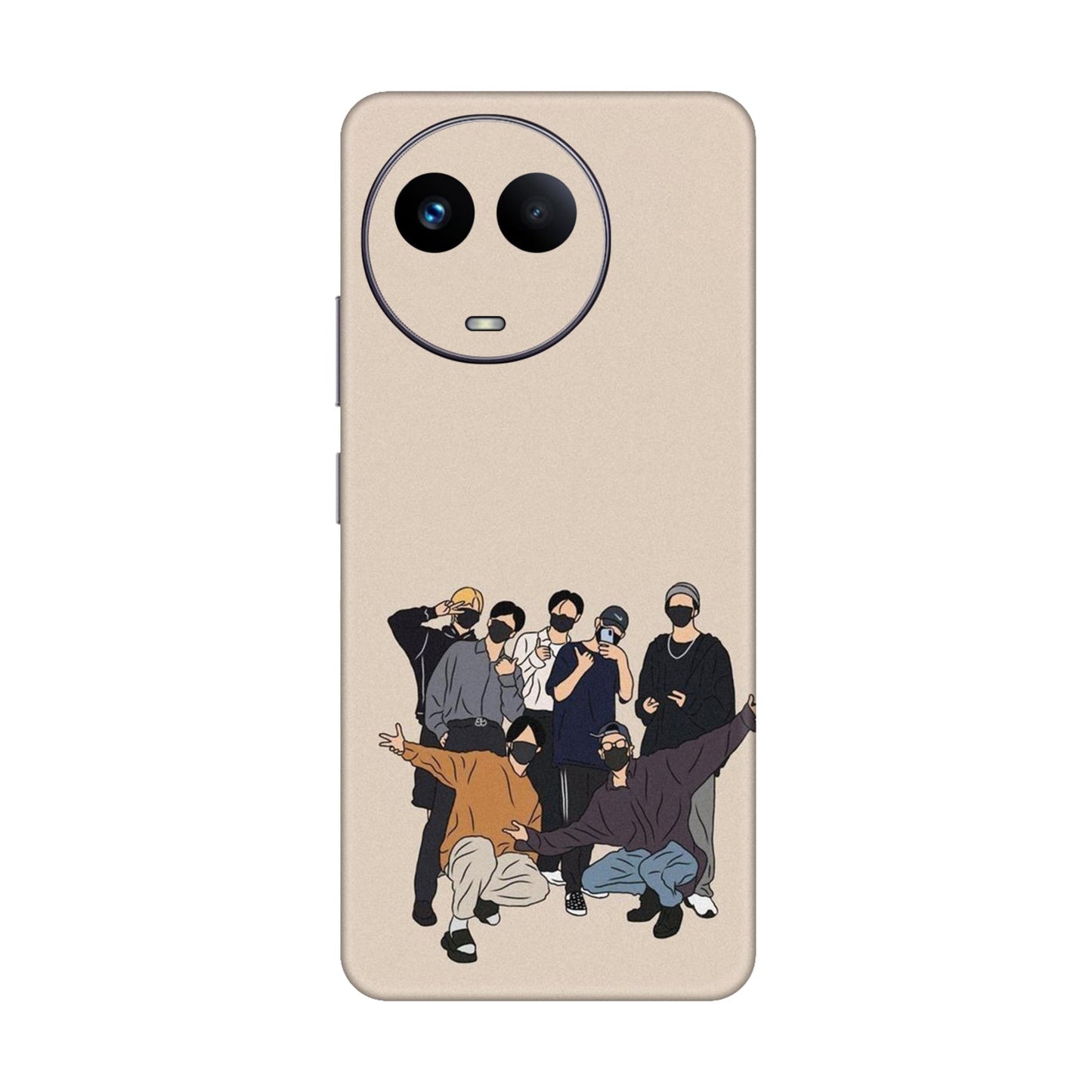 Minimalist Masked Crew Mobile Skin For Realme Narzo 60x 5g