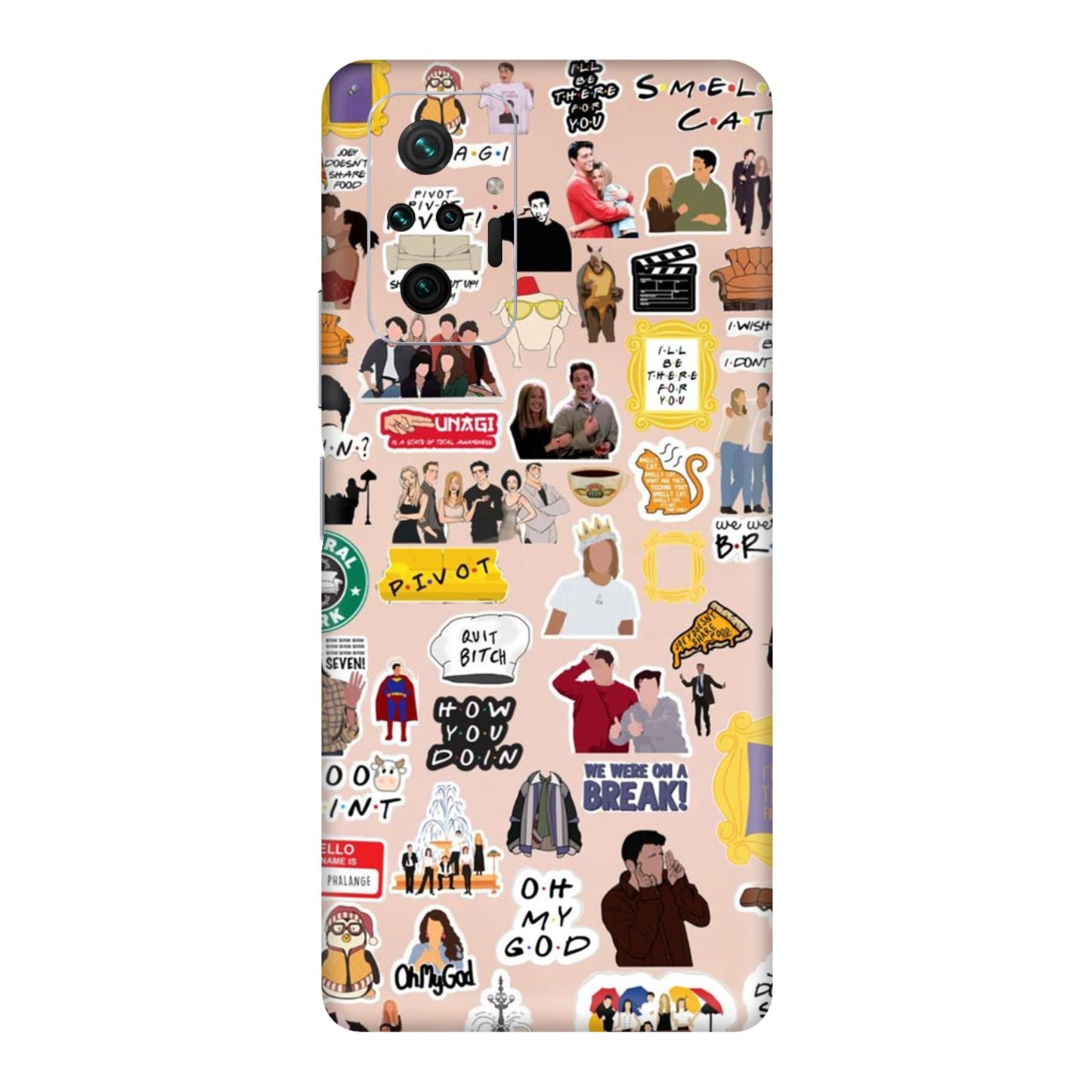 Ultimate Friends Sticker Bomb Mobile Skin For Redmi Note 10 Pro