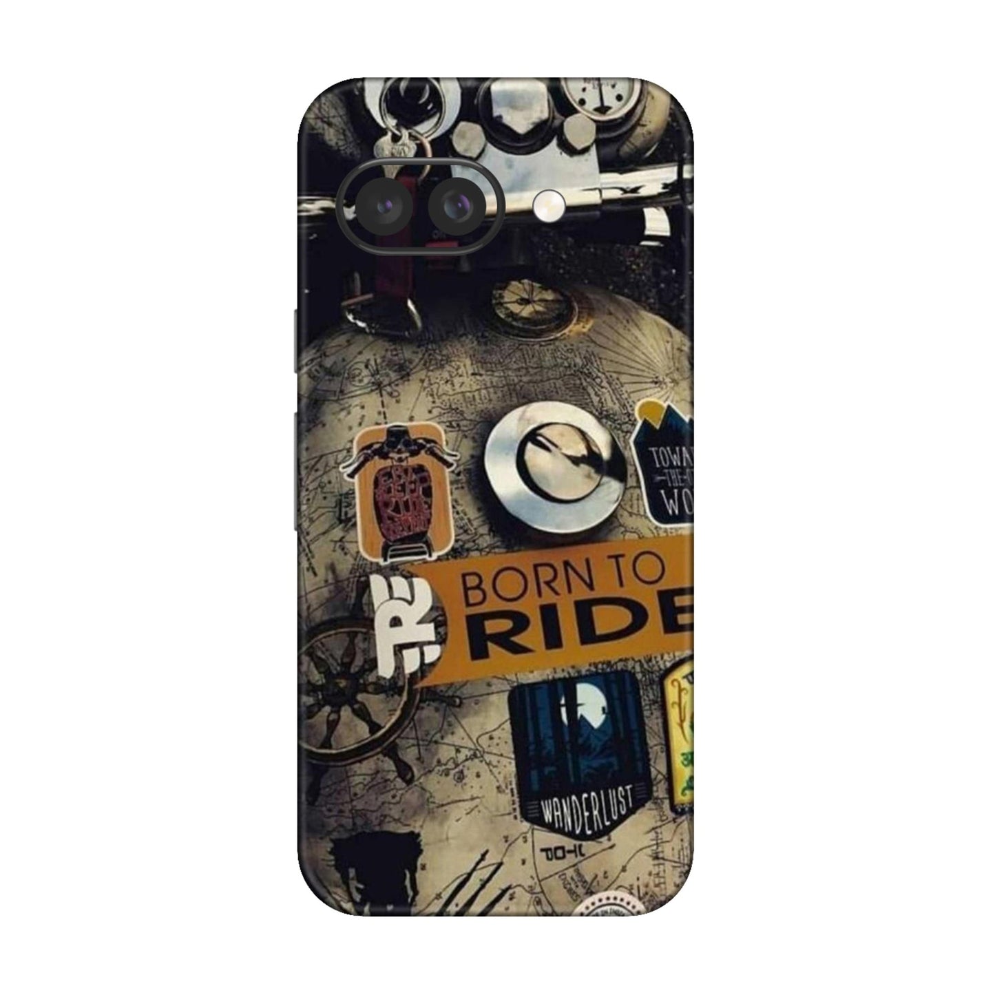 Born to Ride World Map Mobile Skin For Google Pixel 9a 5g