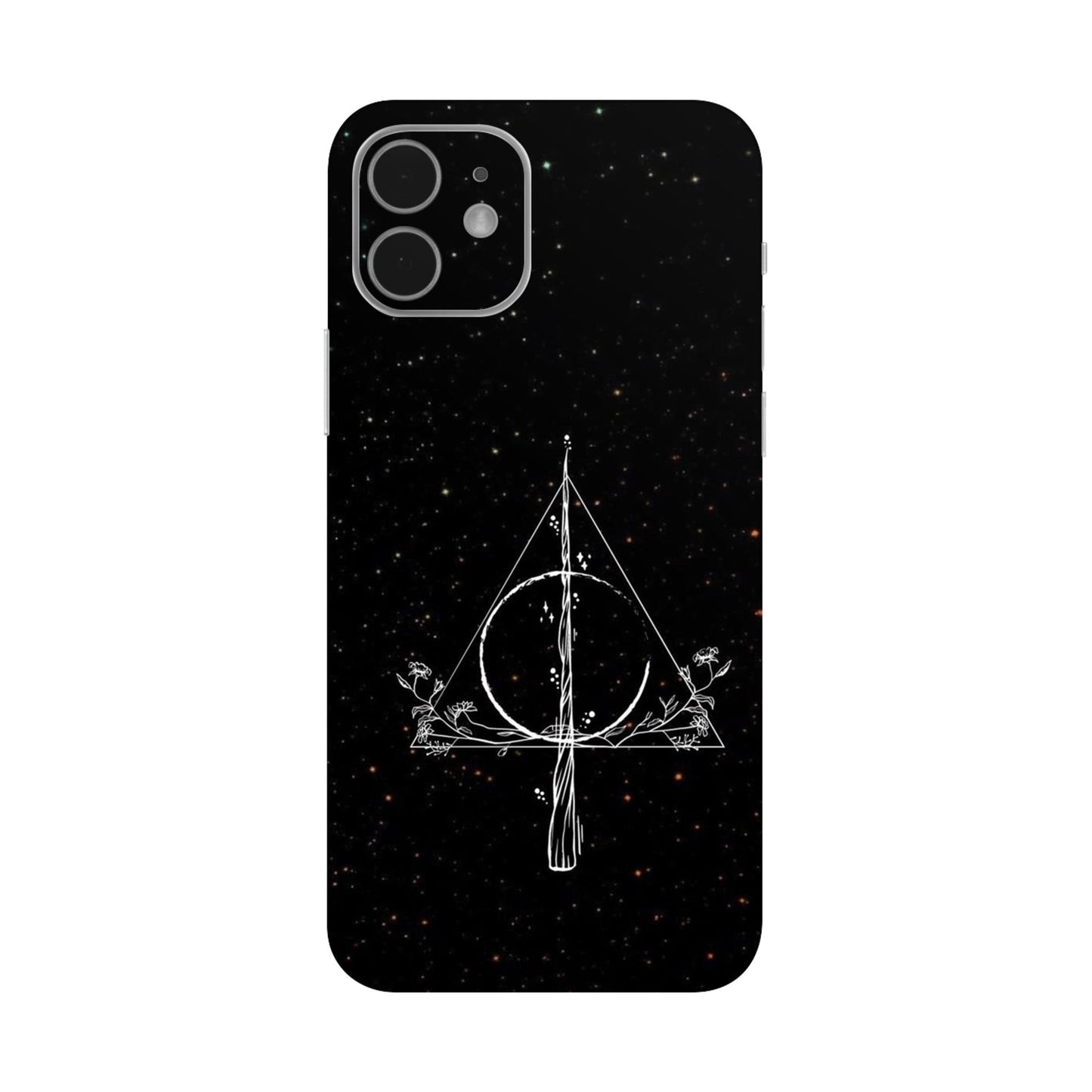 Floral Deathly Hallows Mobile Skin For iPhone 12