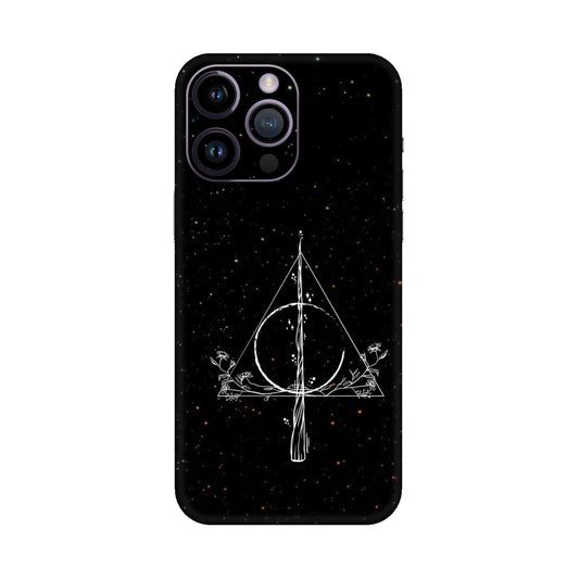 Floral Deathly Hallows Mobile Skin For iPhone 14 Pro